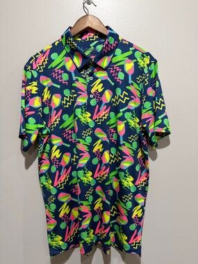 Chubbies “The Weekend has Arrived” Pickeball Print Performance Polo size L